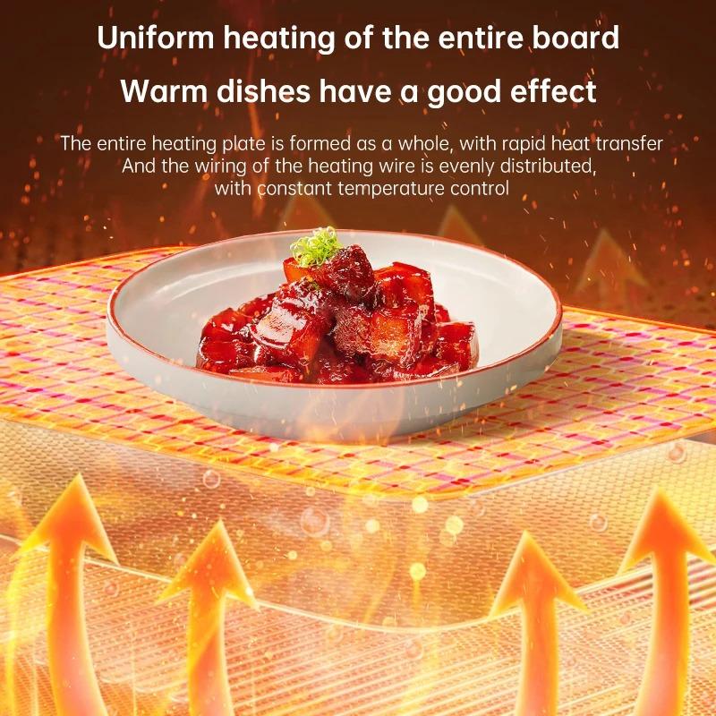 Electric Food Warming Mat By with 3 Adjustable Temperatures And Timers Food Warmer Foldable Perfect for Warming Coffee and Meals