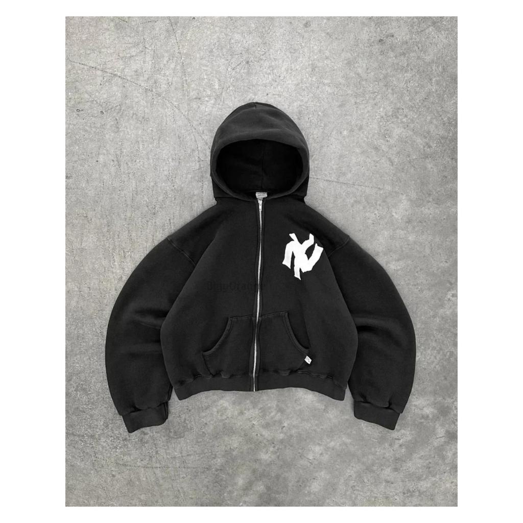 RogueWave Harajuku Retro Neuer Musterdruck Blumen-Öffnungs-Pullover Kapuzenpullover Y2K Street Hip-Hop Lässiges Lockeres Sweatshirt Paar Oberteil