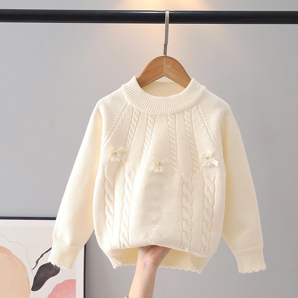 Mädchen Pullover mit Rundhalsausschnitt und langen Ärmeln für Herbst und Winter