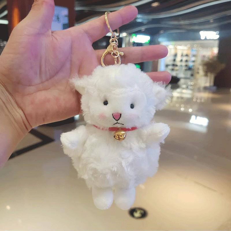 Adorable Plush Lamb Keychain Soft Cartoon Sheep Stuffed Animal Doll Birthday Gift