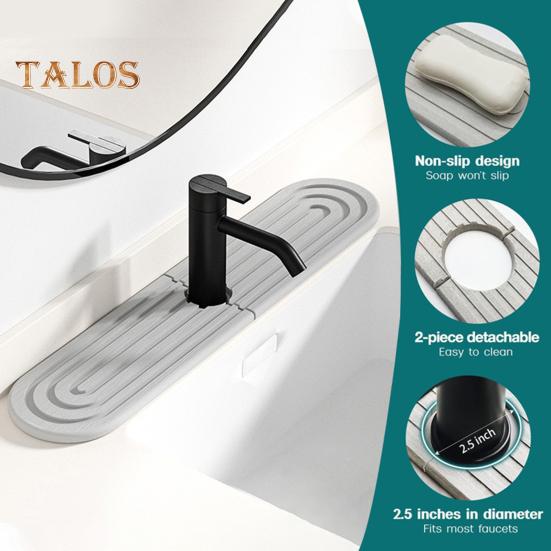 Podložka pod baterii Ochrana proti stříkající vodě na dřez Rychleschnoucí podložka pod kuchyňskou baterii Odvodňovací podložka Vodoabsorpční kamenný tác na koupelnovou desku