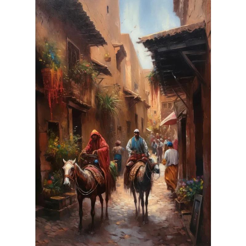 Beauty Romance Townscape Posters Marrakech Morocco Italy City of Water Prints Canvas Painting Wall Art Pictures Home Room Decor