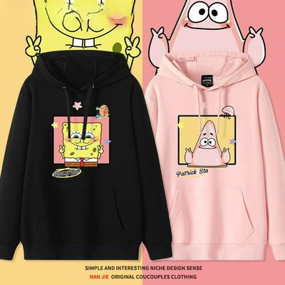 Special Couple Outfit Autumn/winter Hoodie SpongeBob SquarePants Big Star Print Trendy Brand Loose Hoodie Jacket 2025