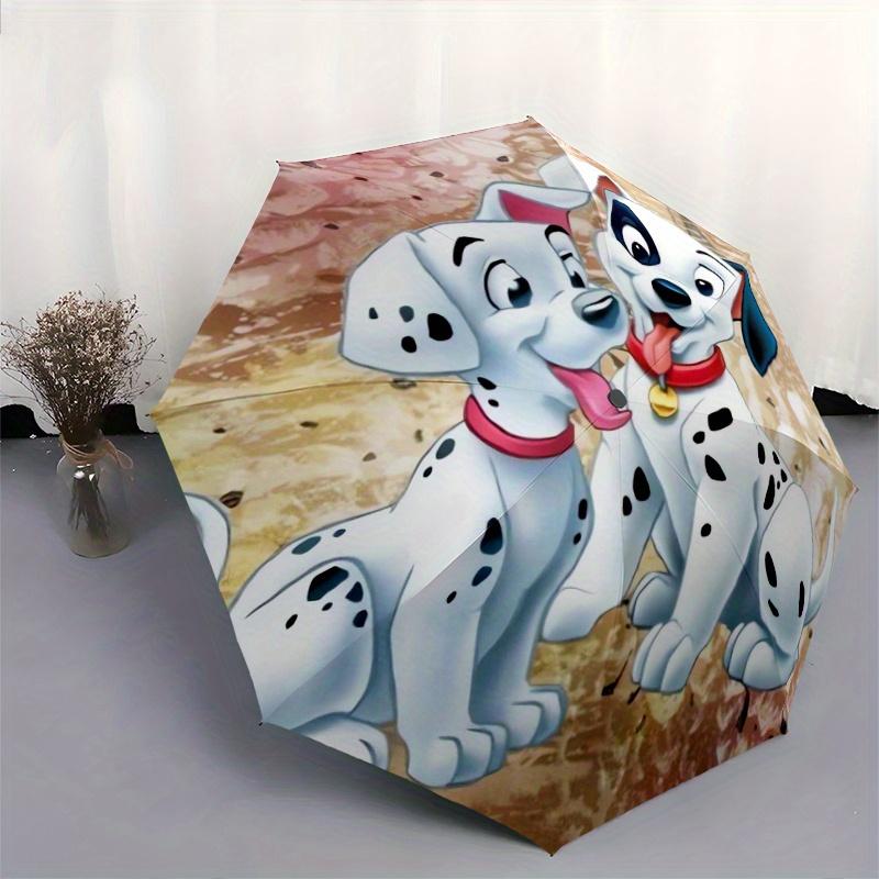 101 Dalmatians Automatic Open/CloseCartoon Umbrella-CuteUmbrella with Cute Design, Portable 3-Fold Compact Umbrella for Men & Women, Valenti