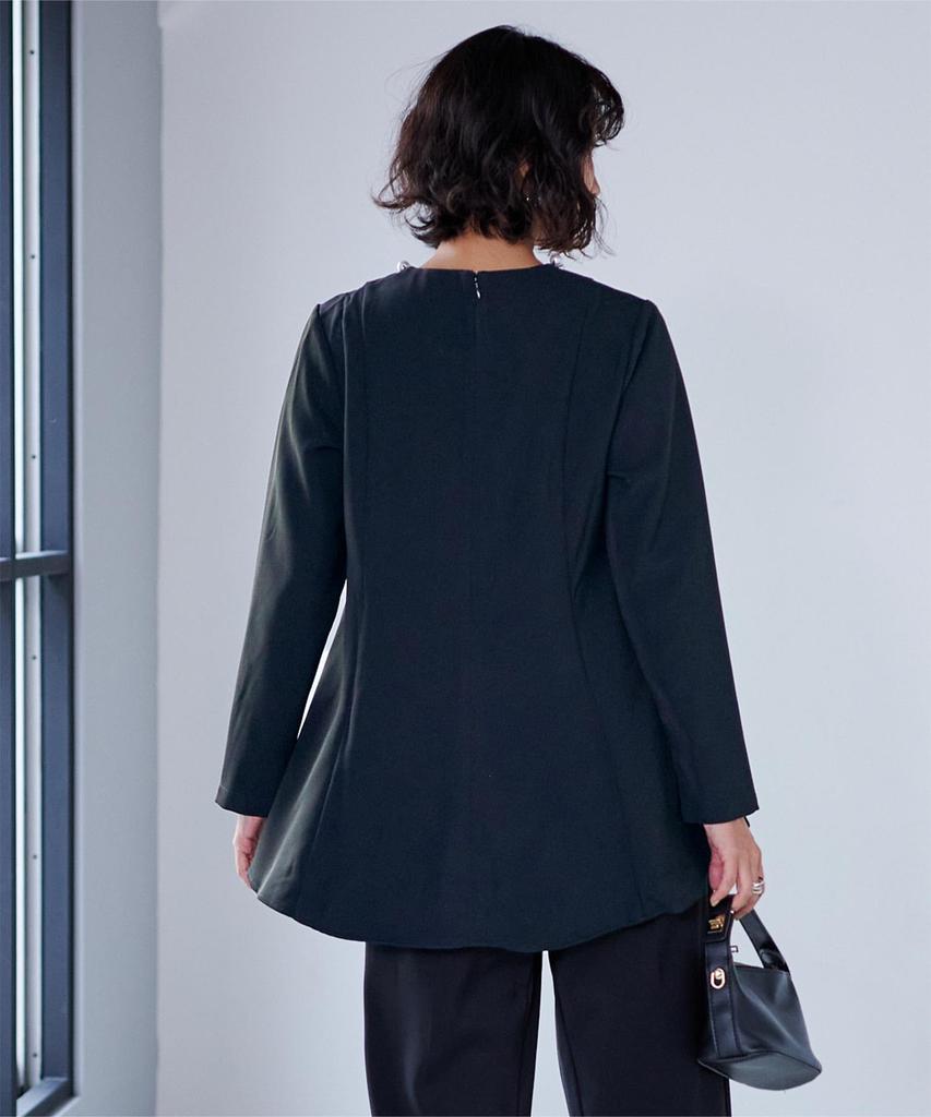 Yours BBXN1388 Medium Dark Navy Cut and Sewn Top with Pearl Hemline Women's