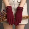 Women's Winter Touchscreen Cycling Gloves - Windproof, Thick Fleece-Lined with Rabbit Fur. Perfect for Outdoor Sports & Cold Weather Travel.