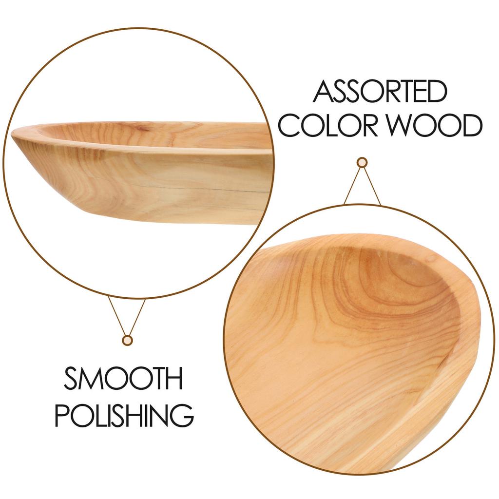 Wood Fruit Tray Oval Solid Wooden Serving Plate Smooth Polished Snack Storage Tray for Kitchen Living Room Wood Snack Plate