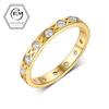 2mm S925 Sterling Silver 18K Gold Plated Pave Setting Crisscross Eternity Band Moissanite Unisex Wedding Ring Trendy 2.0g