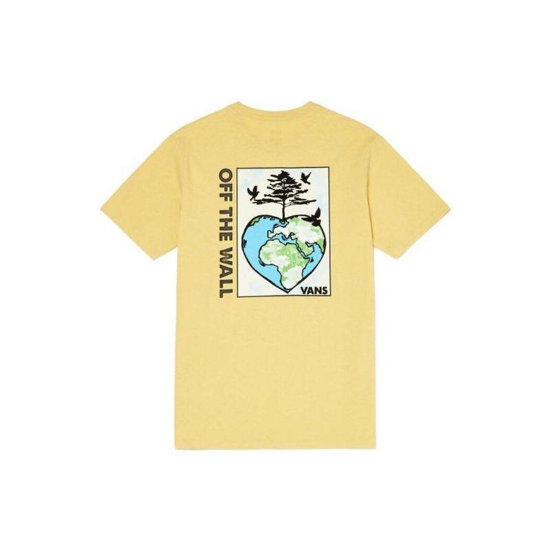 Vans T-shirt Uni à Imprimé Smiley Manches Courtes Ample pour Femme Hauts Couleur Vin-Jaune VN0A7YHXY7O