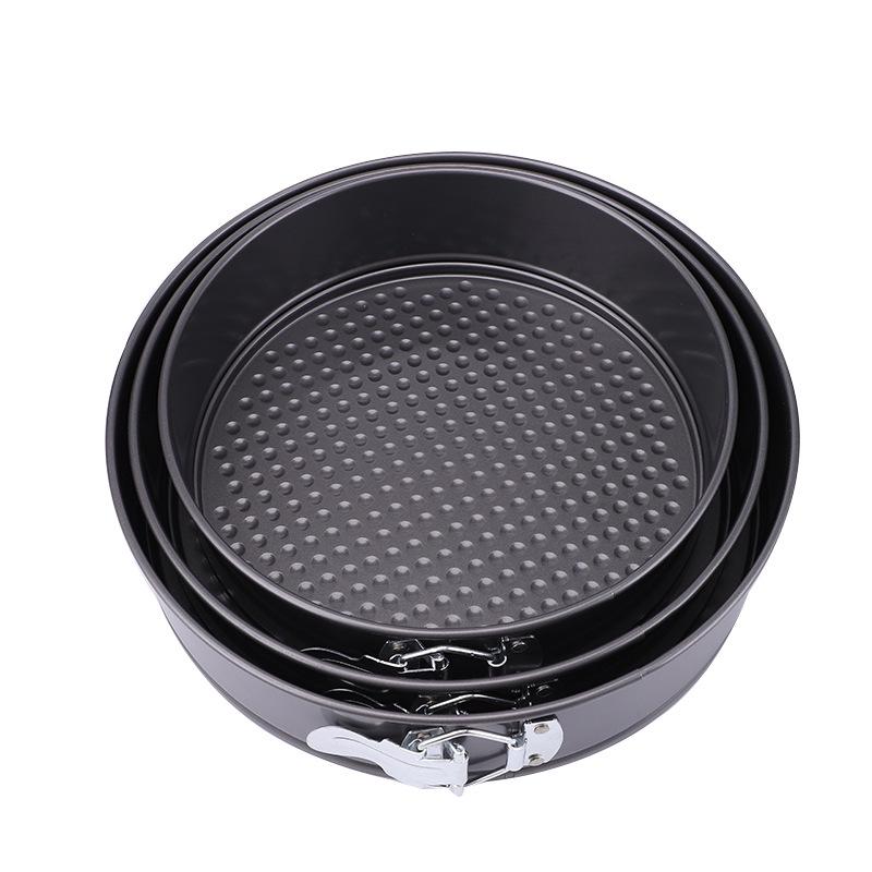 Cross-Border Cake Mold: Round/Square, Non-Stick, High Temp Resistant, Easy Clean, Removable Bottom, Secure Buckle