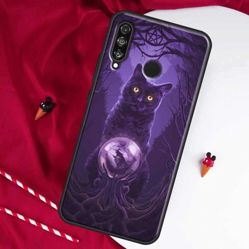 Witchcraft Witch Cat For Huawei Nova 8i 7i 11i 12i 12s 9 10 SE Y90 Y60 Y70 Y72 Y61 Y91 P30 P40 Lite P60 Pro Case