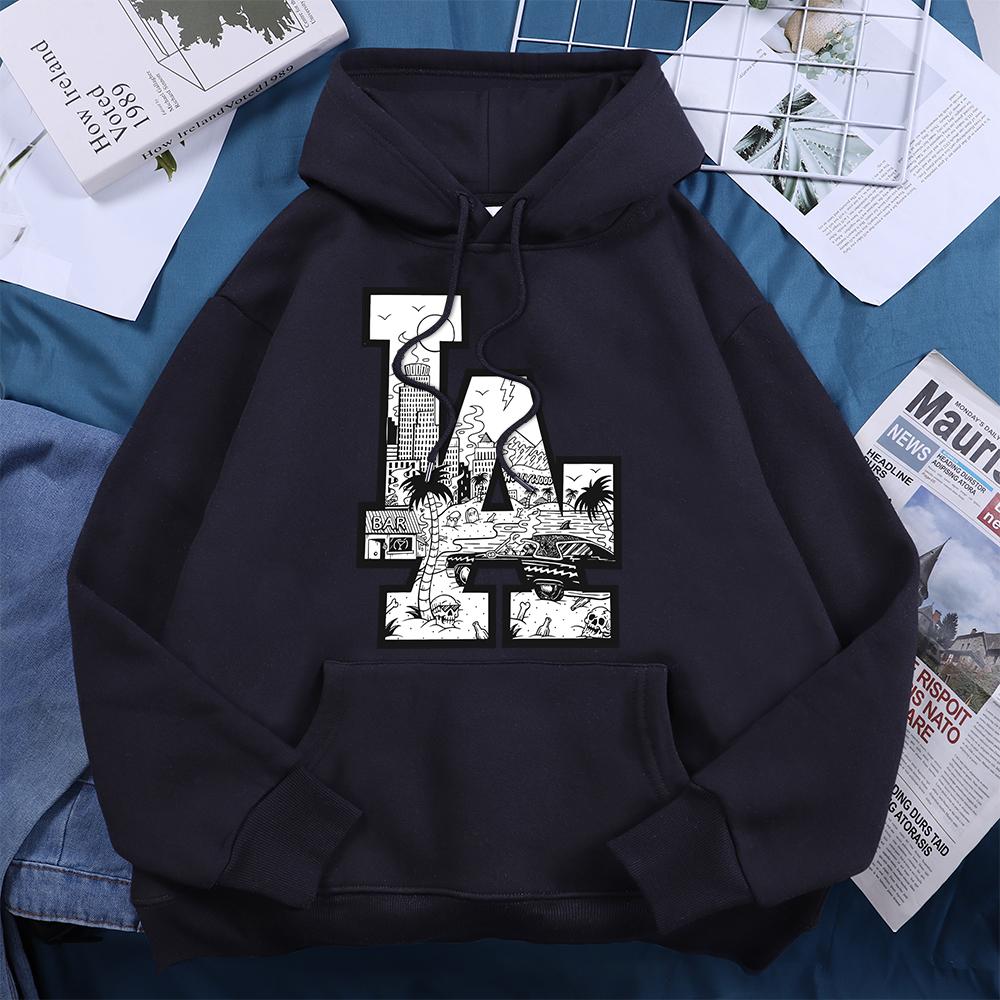 City Of Angels Los Angeles Hooded Womens Autumn Soft Hoodies Casual Warmth Hoodie Street Quality Clothing