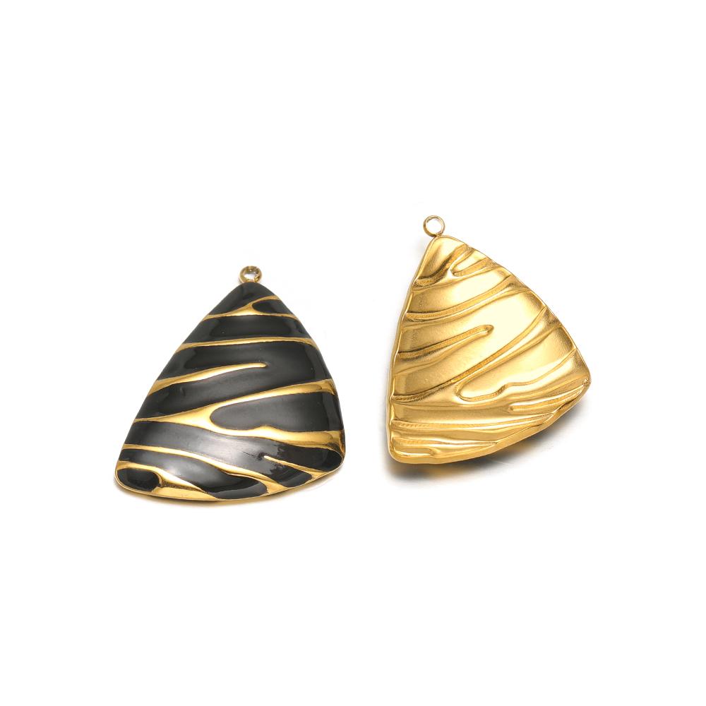 5pcs Stainless Steel Enamel Triangle Charms for DIY Jewelry Findings Necklace Pendant Bracelets Earrings Making Eardrop Supplies
