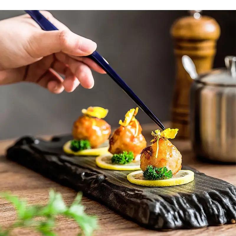 Japanese Ceramic Long Strip Plate Sushi Dessert Dish Snack Restaurant Molecular Cuisine Specialty Tableware