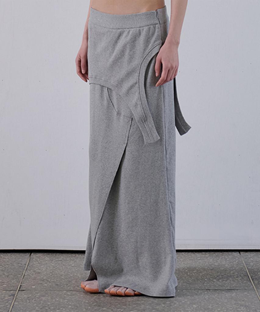 Odeseu Flip Maxi Jersey Skirt - Grey