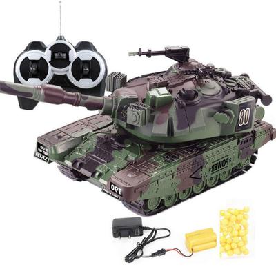 1:32 RC Battle Tank Pesado Grande Carro de brinquedo interativo de controle remoto com modelo de balas de tiro
