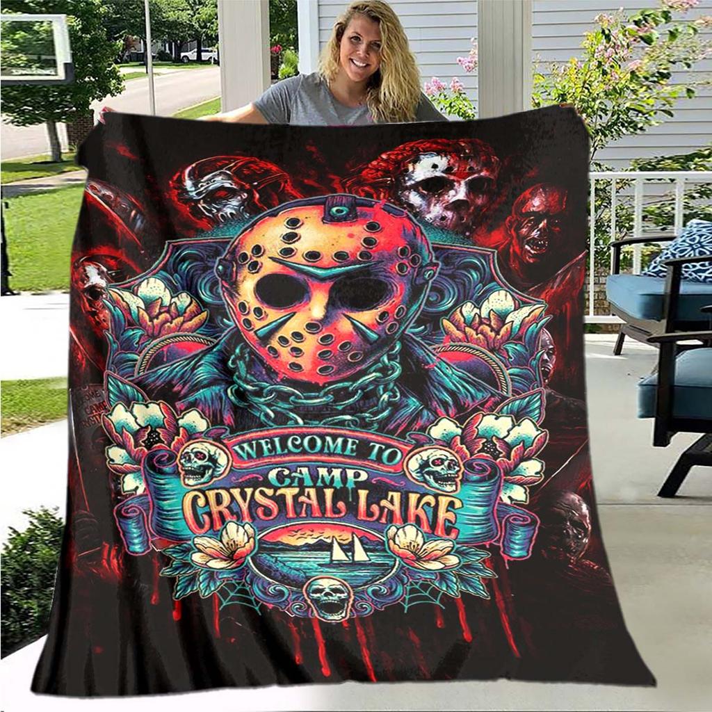 Halloween Horror Movies Character Huanted House Blanket Blankets for Beds Super Soft Warm Blanket Cover Flannel Throw Blanket