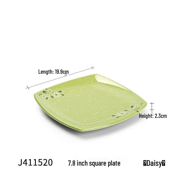 Imitation Porcelain Melamine Square Dinner Plate (5-Pack)