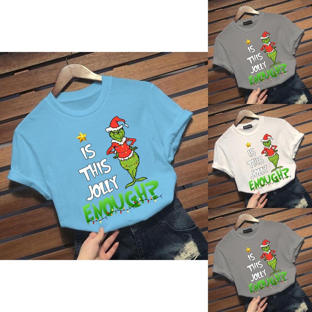 Women Grinch The Short Sleeve Tshirt Is This Joyyl Enough Print Tees Christmas