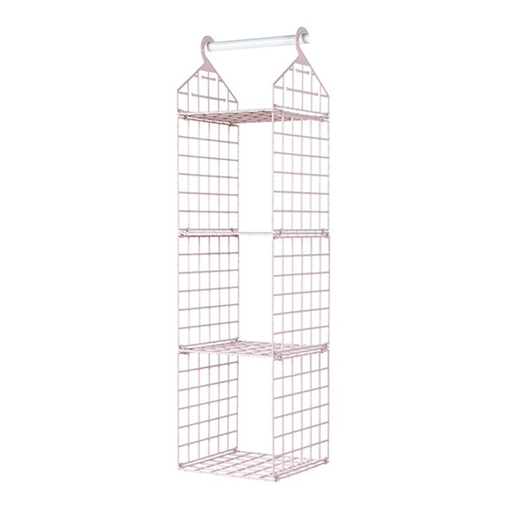 2/3/4/5 Tier Folding Closet Organization Shelves Multi-Purpose Checkered Clothes Rack For Home Bedroom