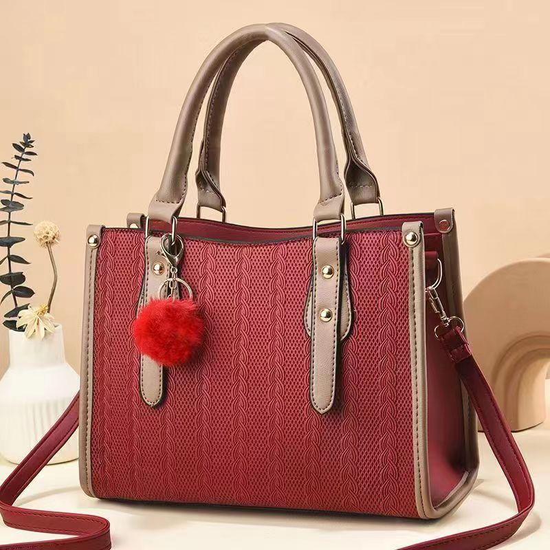 Large Capacity Single Shoulder Crossbody Bag Female Bag Foreign Style Handbag New Fashion Striped Texture Korean Multi-layer