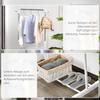 Rolling Coat Rack, Height-Adjustable, with Lower Shelf, 4 Casters, White