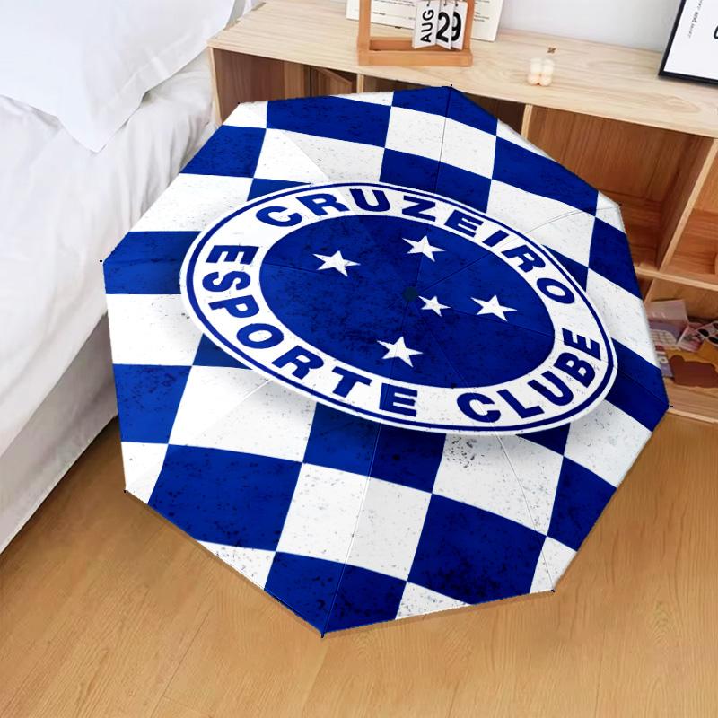1PC Cruzeiro Esporte Clube Crest Printed Umbrella Folding umbrella, automatic umbrella 8-Frame for Travel, camping Fan gifts Christmas Gifts