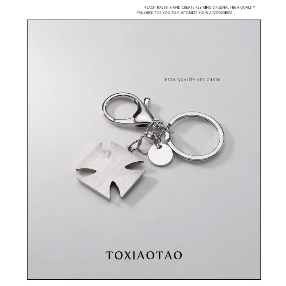 Vintage pruský německý kovový železný kříž přívěsek na klíče Sauvignon německá pamětní závěsná ozdoba