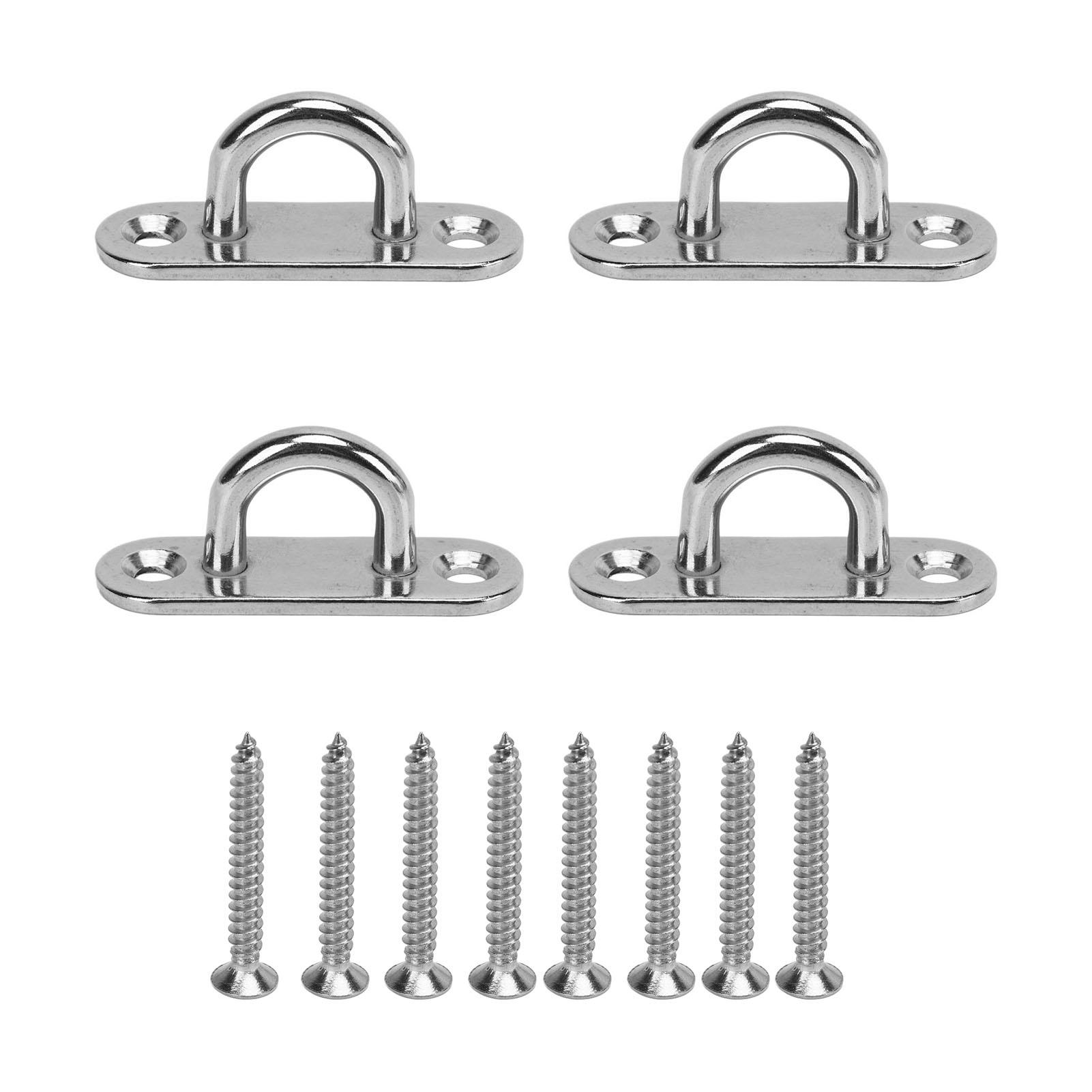 

Набор из 4 овальных подвесных подушек для гамака с проушиной, настенное крепление, нержавеющая сталь, потолочная крюковая пластина для солнцезащитного паруса