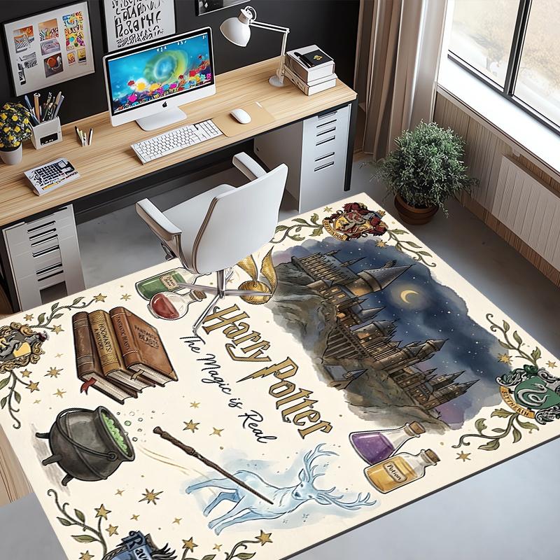 Harry Potter Pattern Rug, Indoor/Outdoor Mat, for Picnic, Gameroom, Bedroom, Office, Living Room, Home Decor Carpet, Birthday Gift