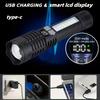 High Power USB Rechargeable Flashlight Ultra Bright LED Digital Torch Light Camping Outdoor Flash Light Emergency Flashlights