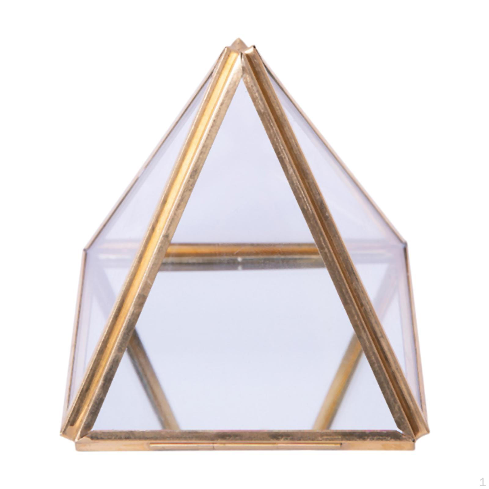 

Стеклянная шкатулка для украшений Декоративный подарок Современный геометрический пыленепроницаемый дисплей Кейс Сувенир для S