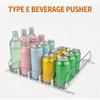 Front Facing Drink Rail Spring Loaded Single Lane Can Feed Track with Side Rails for Fridge Shelf and Store Display