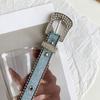 Y2K Girls Goth Rhinestone Belts Fashion Women Pu Leather Strap Rhinestone Belts Western Cowboy Belt For Jeans Men Dropship