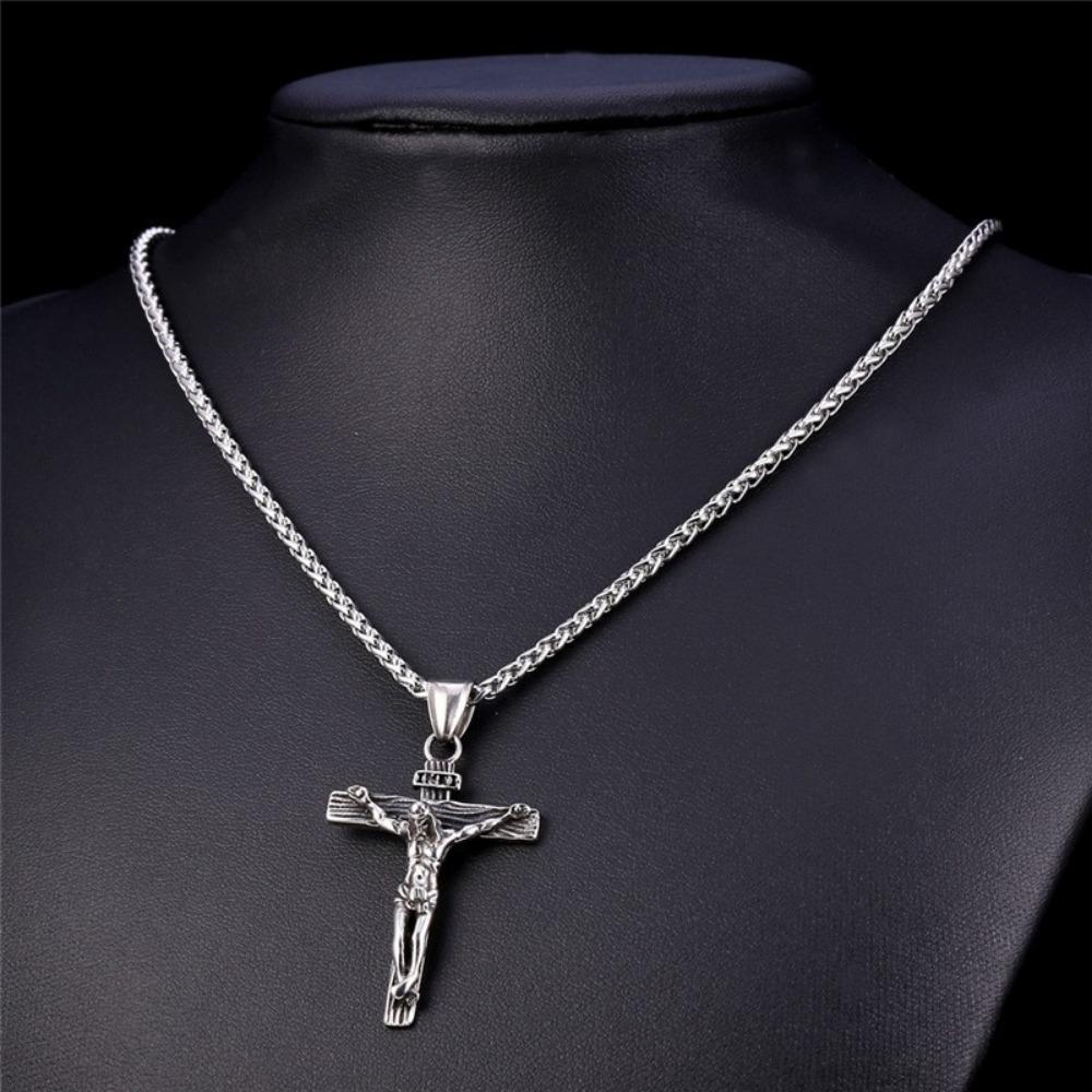 Herren Europäische und Amerikanische Personalisierte Religiöse Jesus Kreuz Halskette Modische Goldene Kreuz Anhänger Halskette Zirkon Geschenk