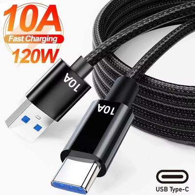 120W 10A kabel typu C s rychlonabíjecím USB kabelem pro Huawei P50 P40 Pro Xiaomi 14 Redmi 13 OnePlus Realme POCO 0,5/1/1,5/2/3 m