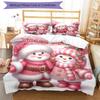 3PC Custom Name Snowman Couple Winter Scene Bedding Set Printed Bedding Set Duvet Cover Closure Includes 1 Duvet Cover & 2 Pillowcases for All Seasons