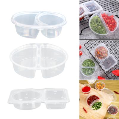 5/10/15/25 τεμ. κουτί καρυκευμάτων μιας χρήσης και επαναχρησιμοποιήσιμο με στεγανό καπάκι διπλού διαμερίσματος δοχείο καρυκευμάτων για δειγματοληψία και ταξίδι με σάλτσα καρυκευμάτων