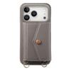 For iPhone 17 Pro Max Case Card Holder Kickstand PU Leather + PC Phone Cover with Mirror and Crossbody Lanyard