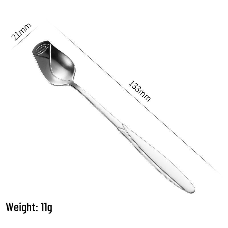 Stainless Steel Rose Spoon for Tea, Coffee & Wedding Favors