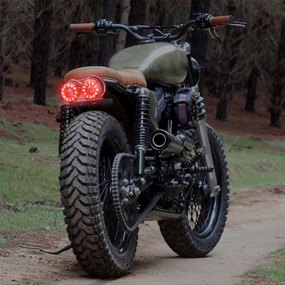 Aoling Motorcycle Tail Lamp Vintage Brake License Plate Light Position Lamp Turn Signal