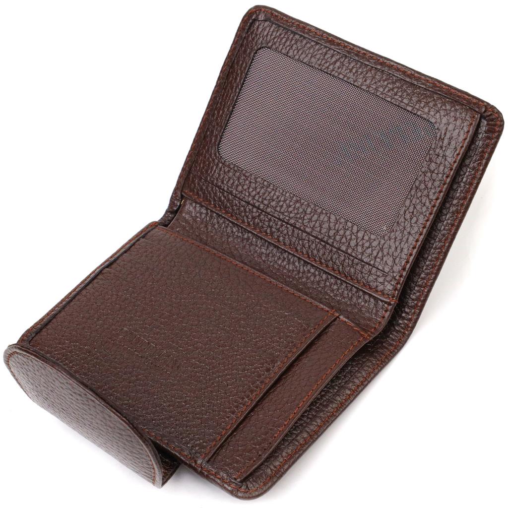 Practical Medium-sized Women's Purse Made of Genuine Grained Leather CANPELLINI 21808 Brown