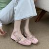 Fashion Sweet Butterfly-knot Mary Jane Shoe Women Retro Square Toe Shallow Ballet Flats Comfort Soft Sole Designer Shoe