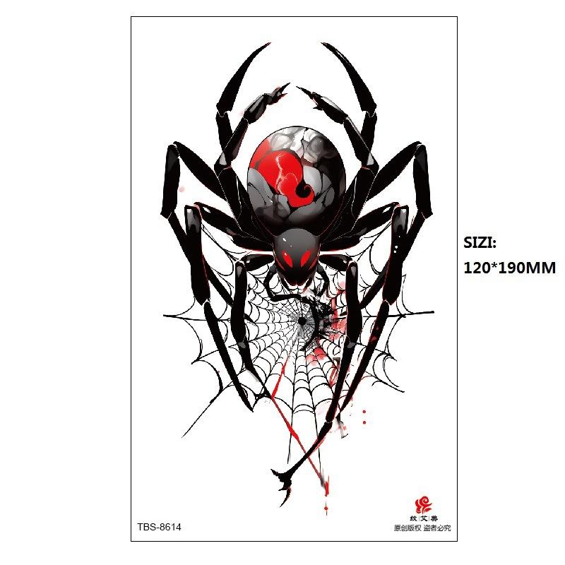 Traditional Men'S Totem Big Spider Dragon Water Transfer Simulation Tattoo Disposable Tattoo Sticker