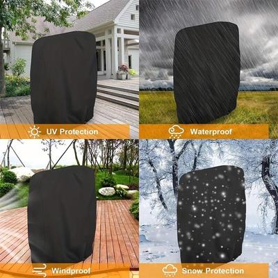 Folding Chairs Cover 2 Sizes Outdoor Dustproof Sun UV Protection Waterproof Cushion For Reclining Chair Black Furniture Case