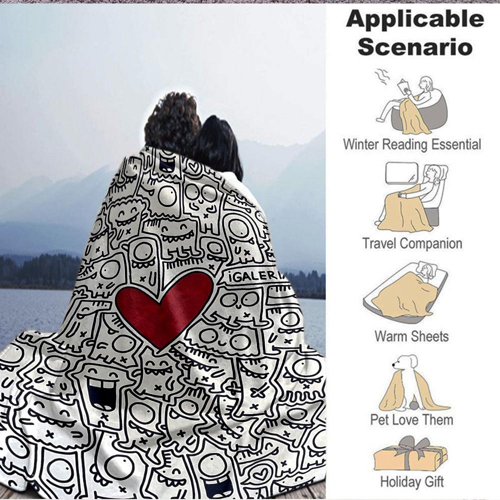 1pc Monster Print Blanket Warm,Perfect for Camping And Travel, Making It a Great Gift for Any Season yy250904170