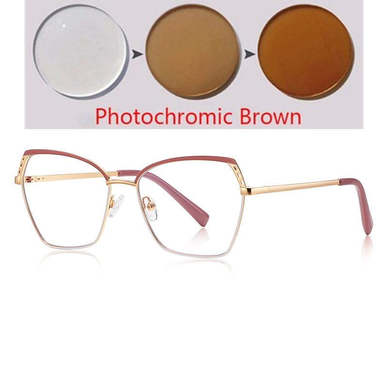 0 -0.5 -0.75 To -6.0 Metal Steampunk Hexagon Prescription Glasses Myopia Blue Light Blocking Student Dioptric Glasses Women