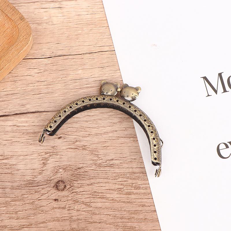 1 pièce 8,5/10,5/12,5 cm Tête de chat Métal Cadre de sac à main Poignée Pour Pochette Sac à main Fabrication Fermoir Verrouillage Sacs Accessoires