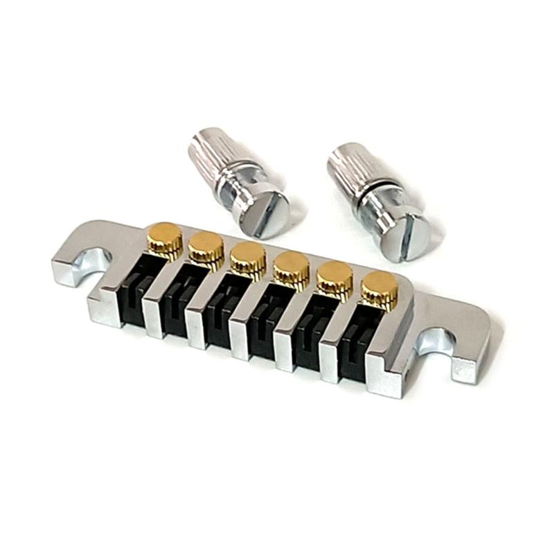 Guitar Bridges with Studs and Inserts Replacement 6 String Electric Guitar Bridge Vintage 6 Style Stopbar Tailpiece