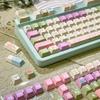 Small Garden Cherry Keycaps Cute Pbt Five-Sided Sublimation 138Keys7U/2.25U Space Bar L Shape Enter Key Alice Layout Keycaps